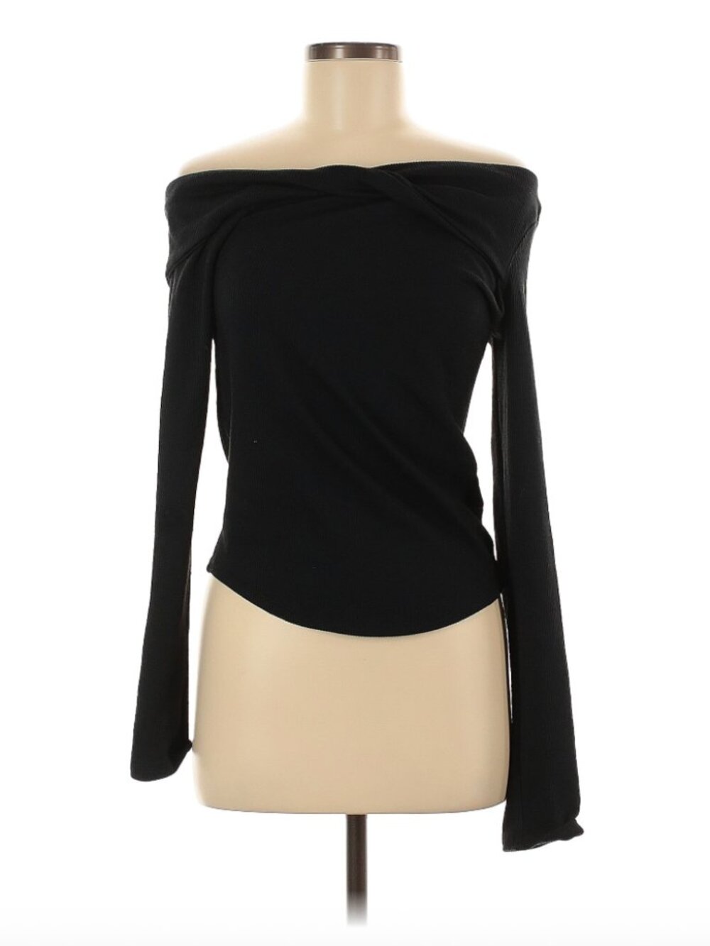 We The Free Black Off the Shoulder Long Sleeve Top – Size M